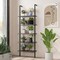 Costway 5 Tier Ladder Shelf 71'' Height Wall-Mounted Bookshelf Display Storage Organizer Brown/Natural/White